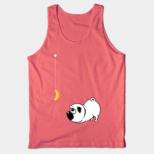 Bulldog Being Hypnotized with a Banana Tank Top by geekandgamerstore